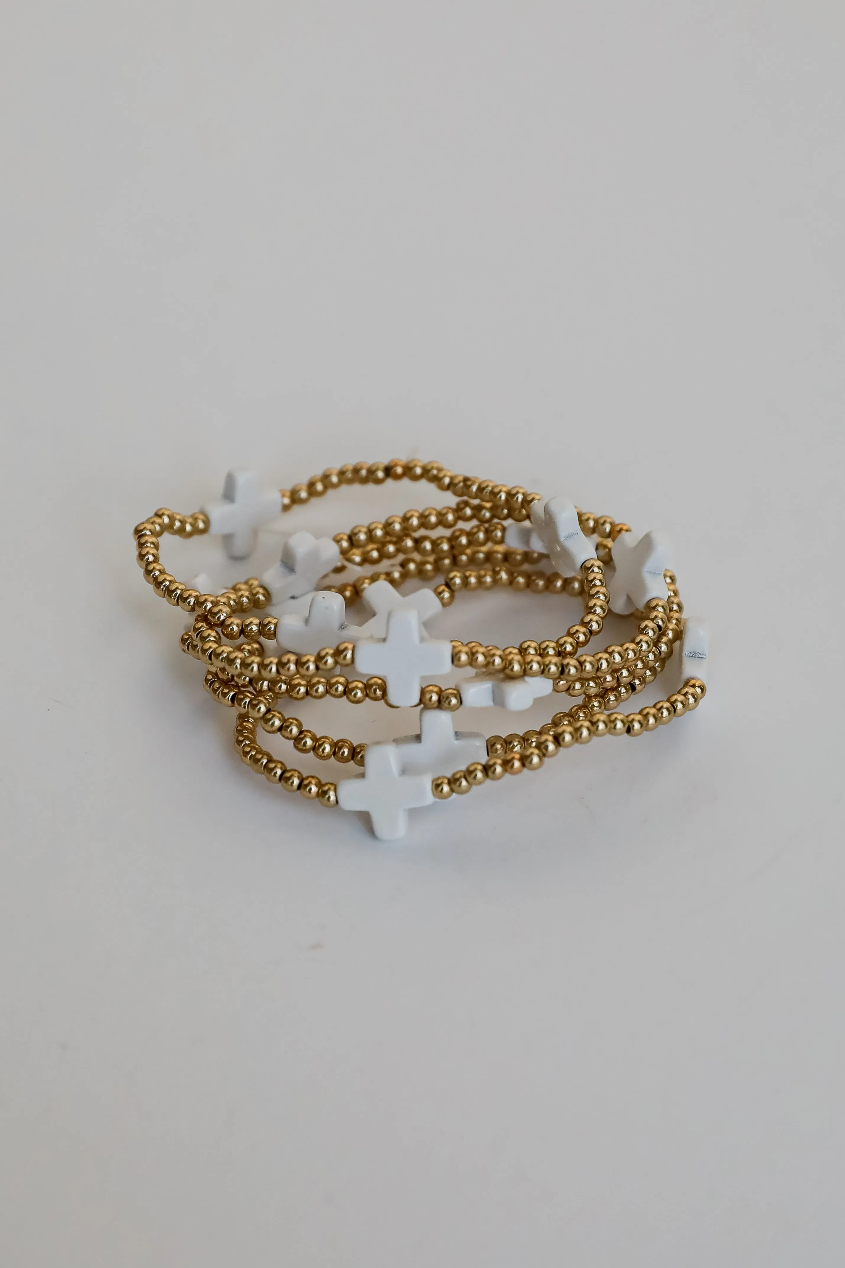 Alanna White Beaded Bracelet Set