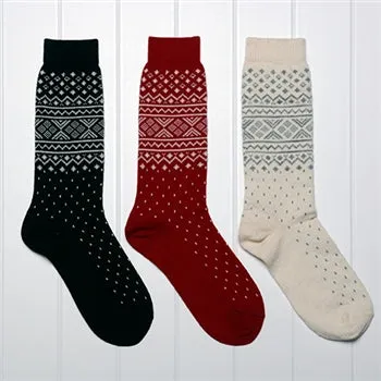 Alpaca Bamboo Blend Nordic Crew Sock - Black