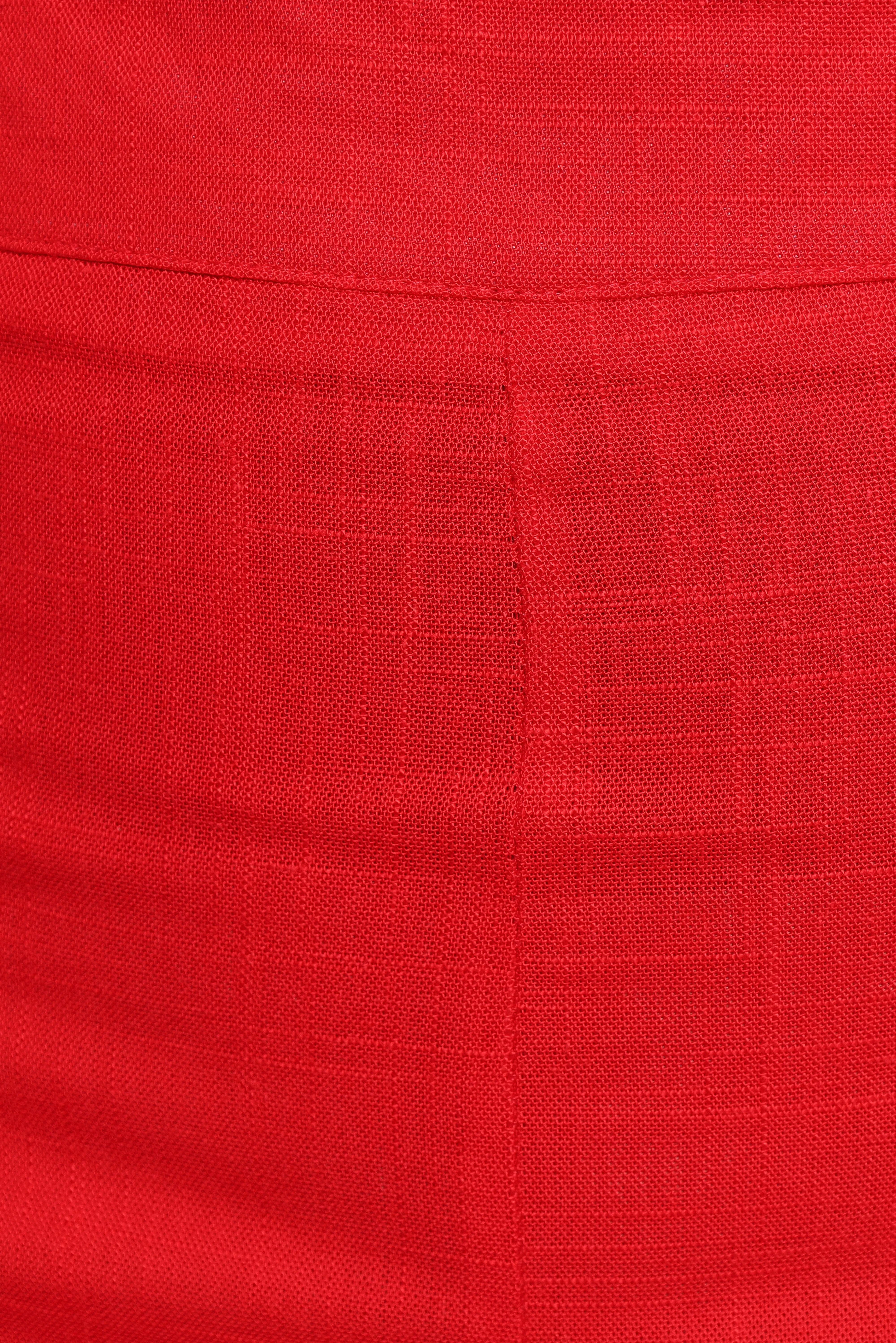 Amia Linen Blend Pants - Red