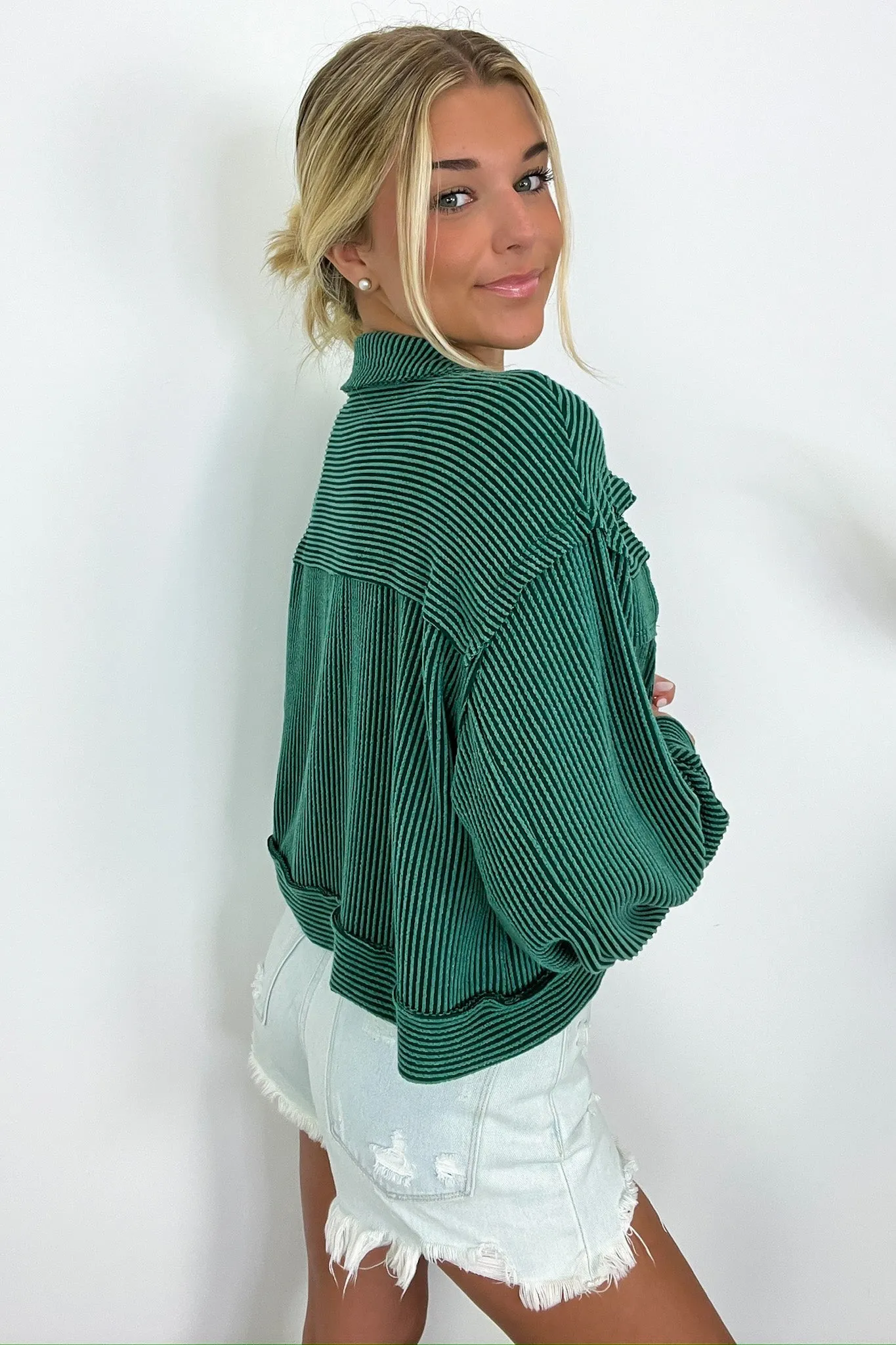 Avenah Oversized Crop Button Shacket - FINAL SALE