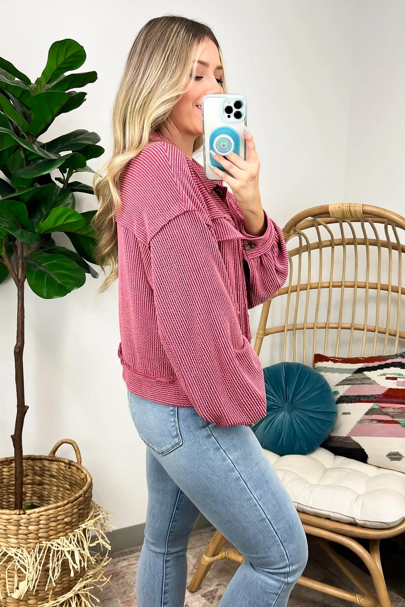 Avenah Oversized Crop Button Shacket - FINAL SALE