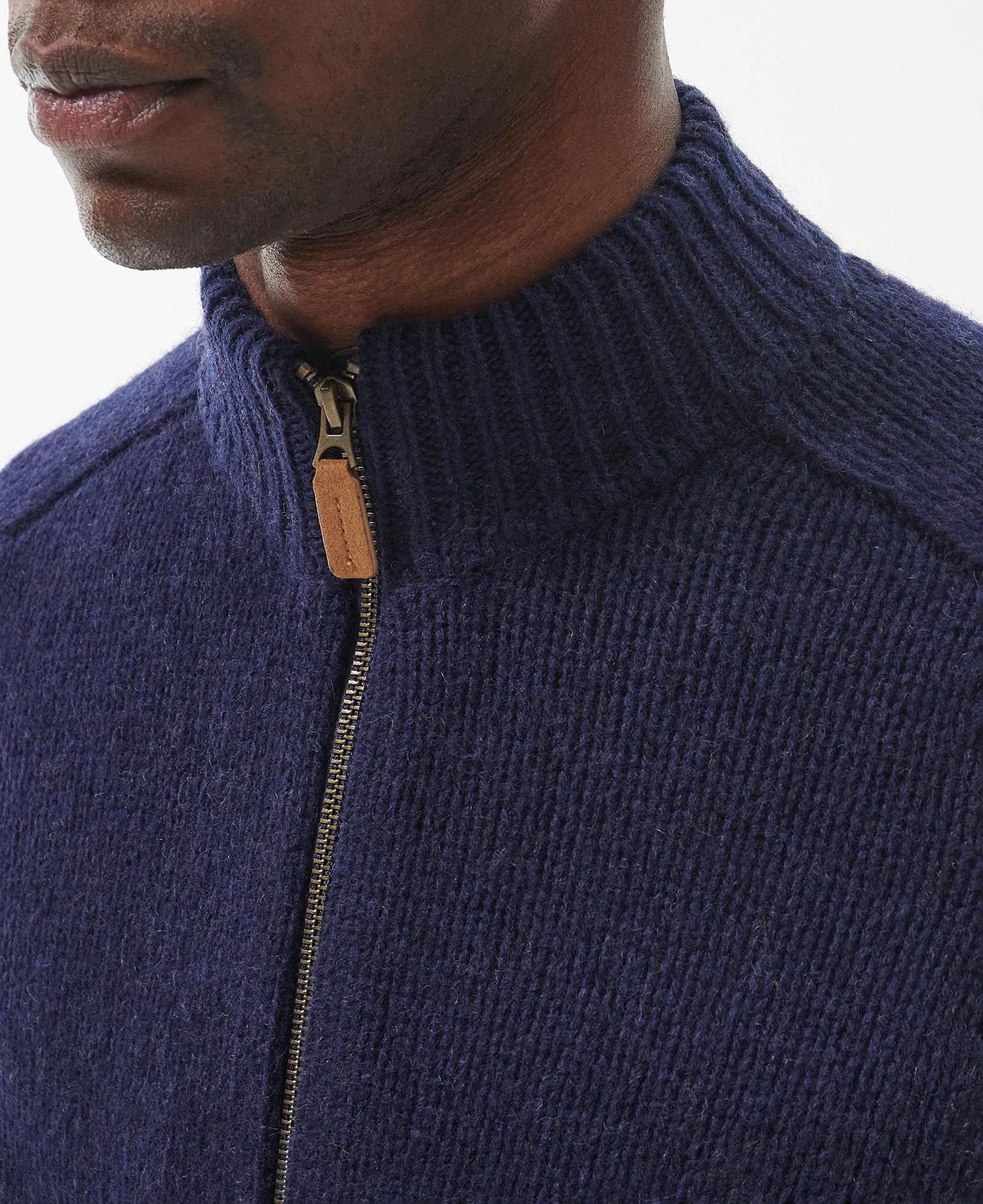 Barbour Men's Calder Zip Through Jumper - Navy