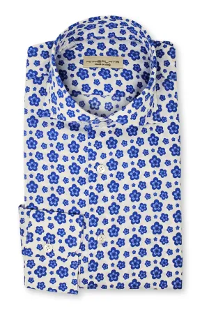 Blue-White Floral Shirt