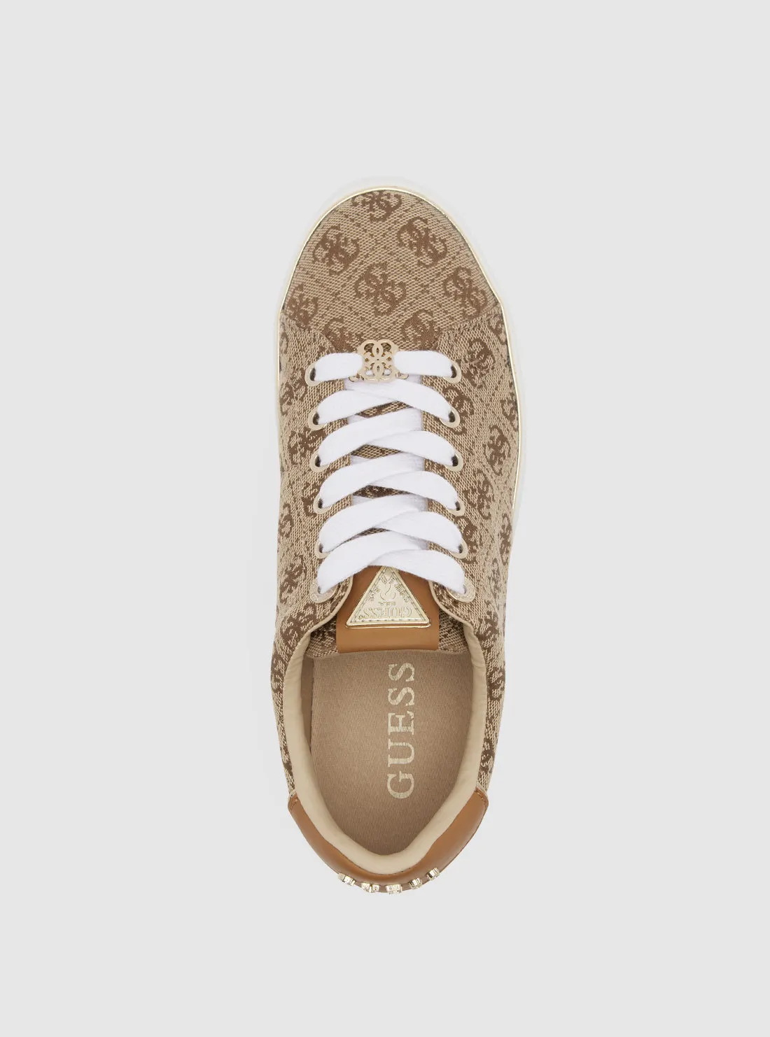 Brown Logo Beary Low-Top Sneakers Guess