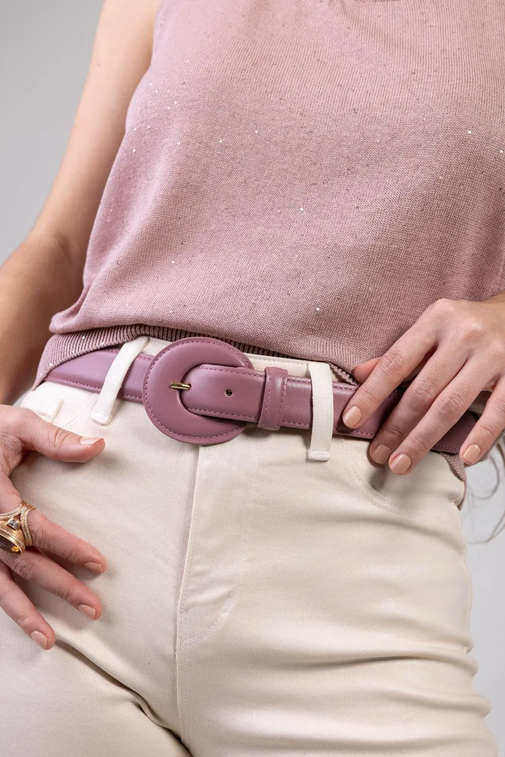 Circle Bucklet Belt - Rose
