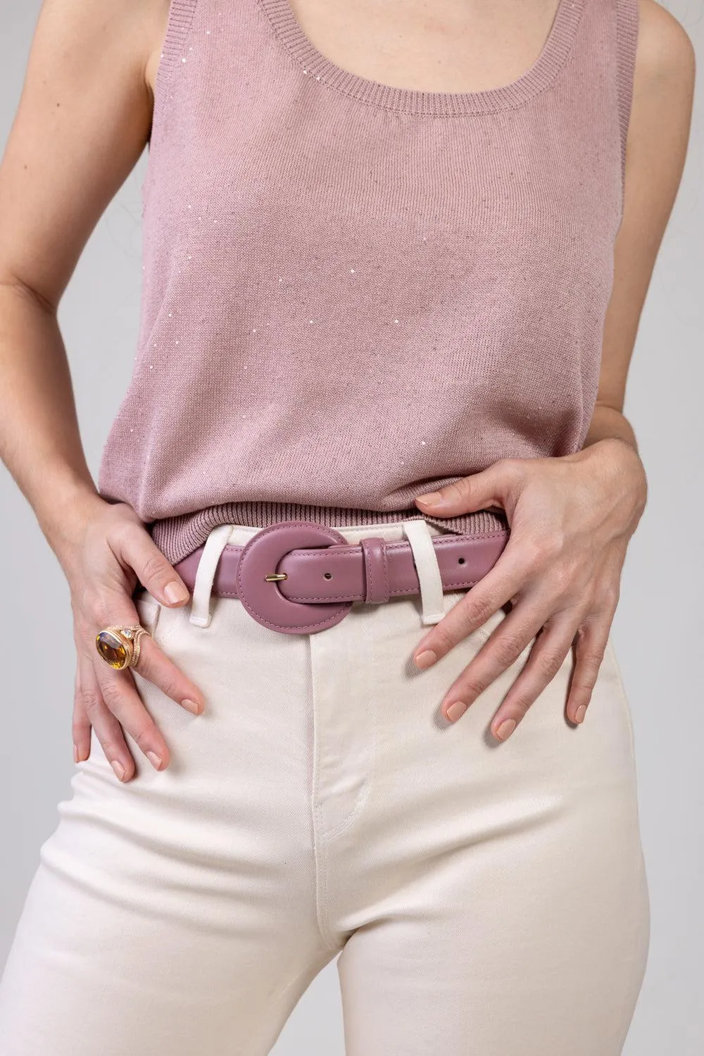 Circle Bucklet Belt - Rose