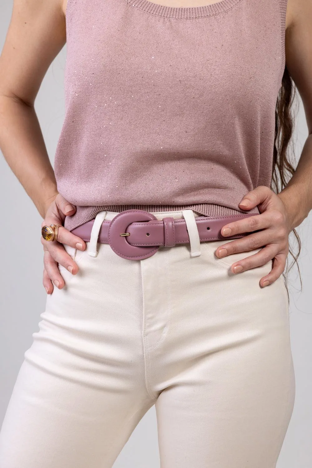 Circle Bucklet Belt - Rose