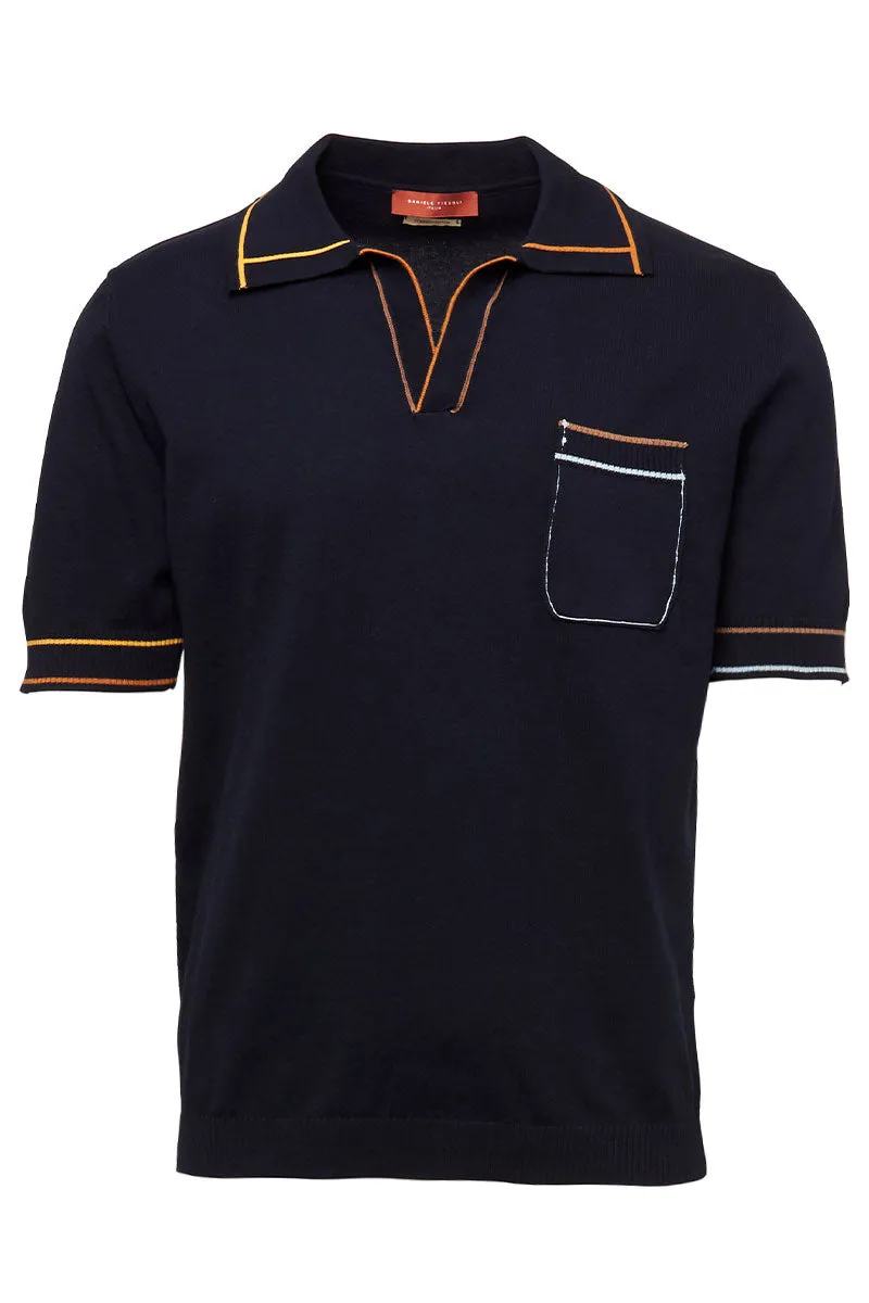 Contrast Knit Polo