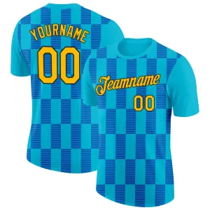 Custom Lakes Blue Gold Thunder Blue-Black 3D Esports Performance T-Shirt