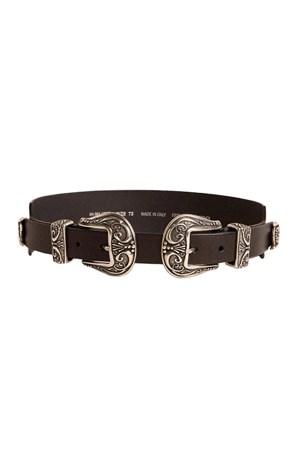 Double Buckle Lace Belt - Black