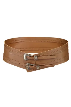 Double Buckle Wide Belt