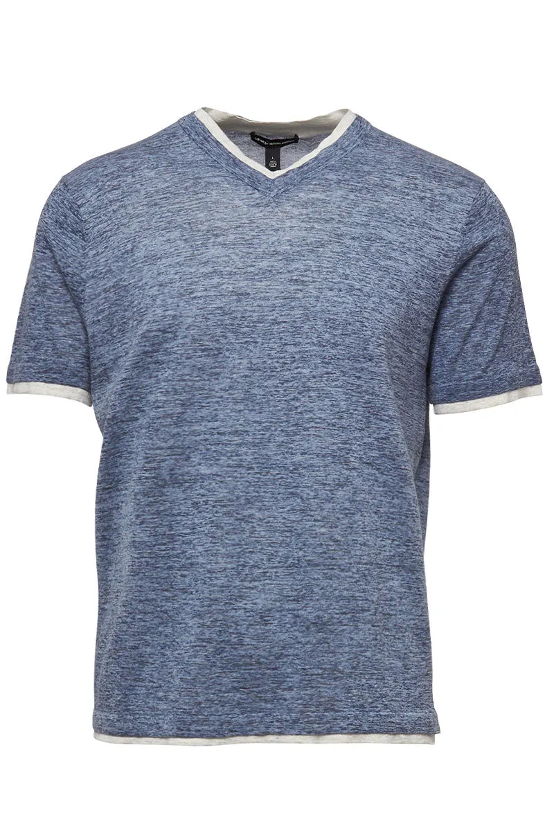 Double Trim V-Neck Tee