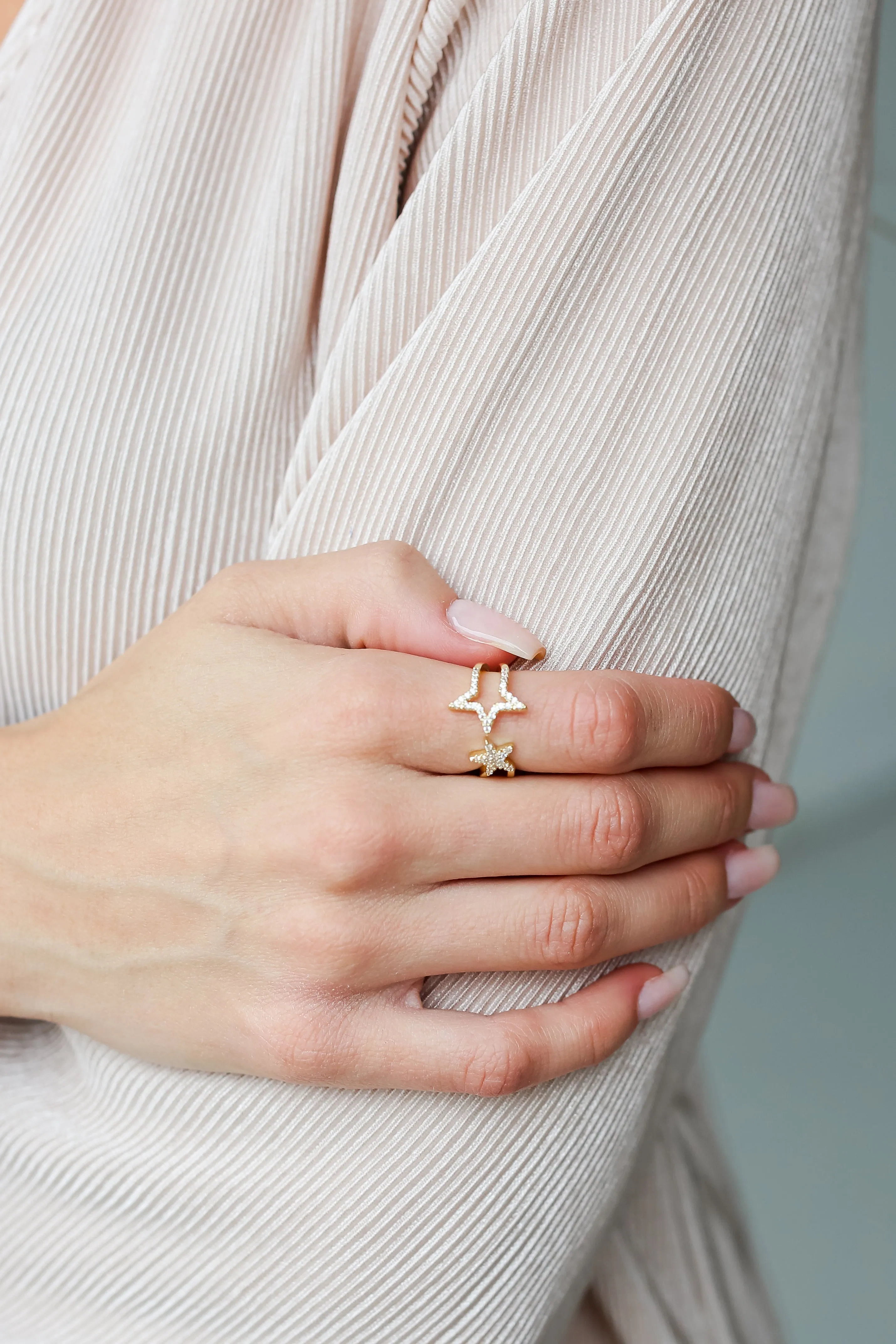 FINAL SALE - Diana Gold Rhinestone Star Ring