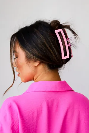 FINAL SALE - Stylish Radiance Pink Acrylic Claw Hair Clip