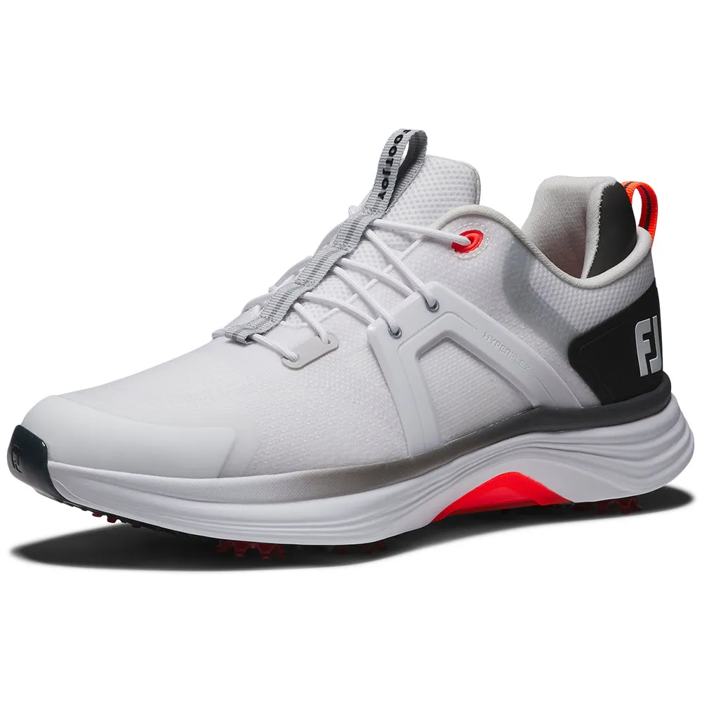 FootJoy Hyperflex Spiked Waterproof Shoes - White/Black/Red