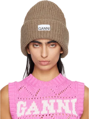 GANNI Wool Blend Beanie
