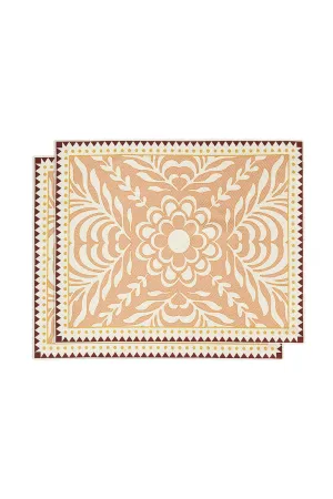 Herringbone Placements Set Of 2 - Tudor Pink