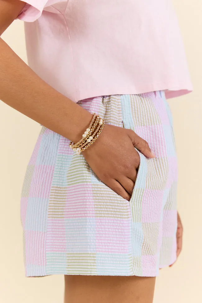 It's The Little Things Pink Multi Checkered Boxer Shorts