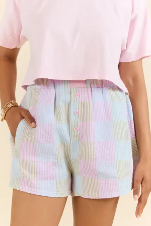 It's The Little Things Pink Multi Checkered Boxer Shorts