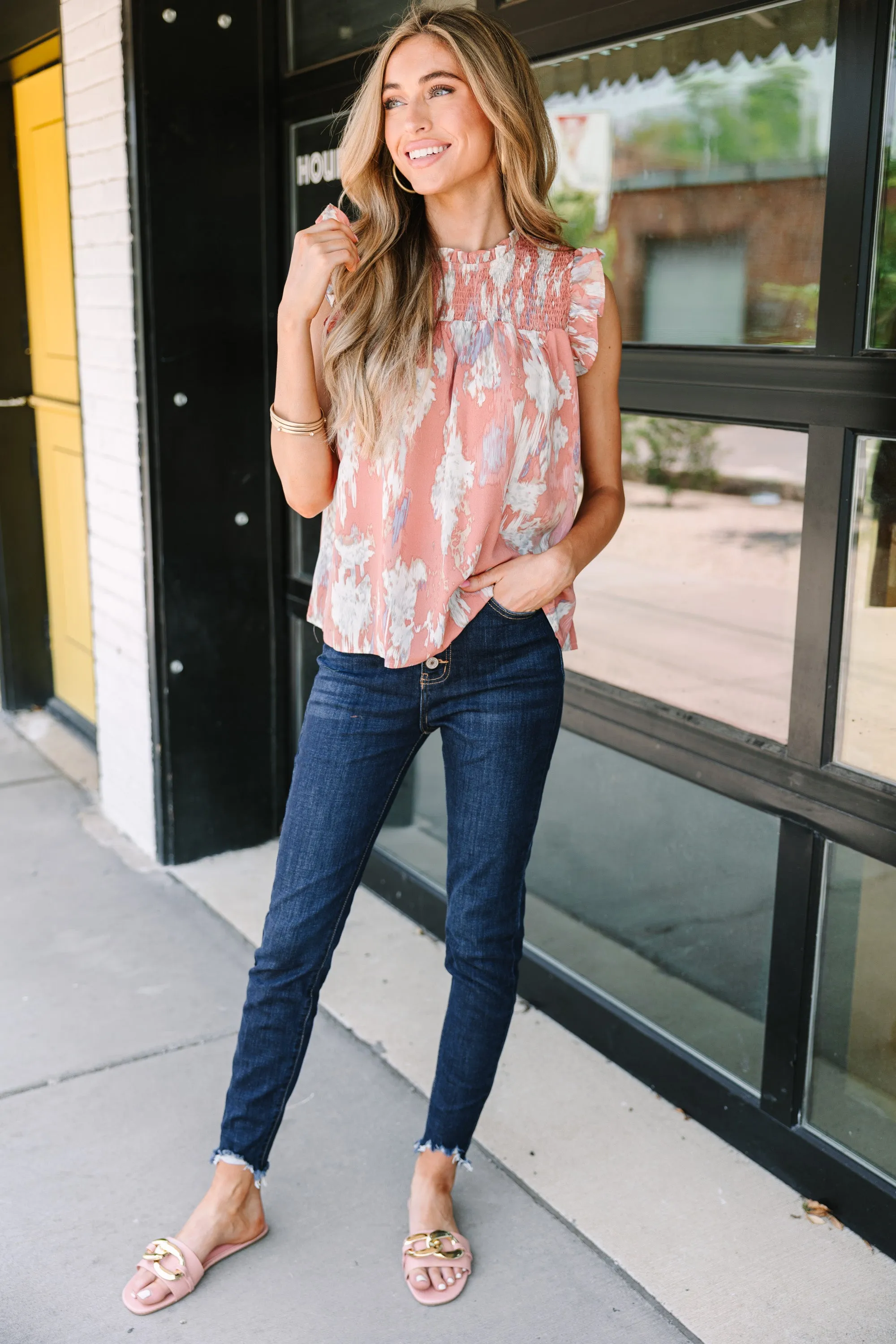 Join In Pink Abstract Blouse