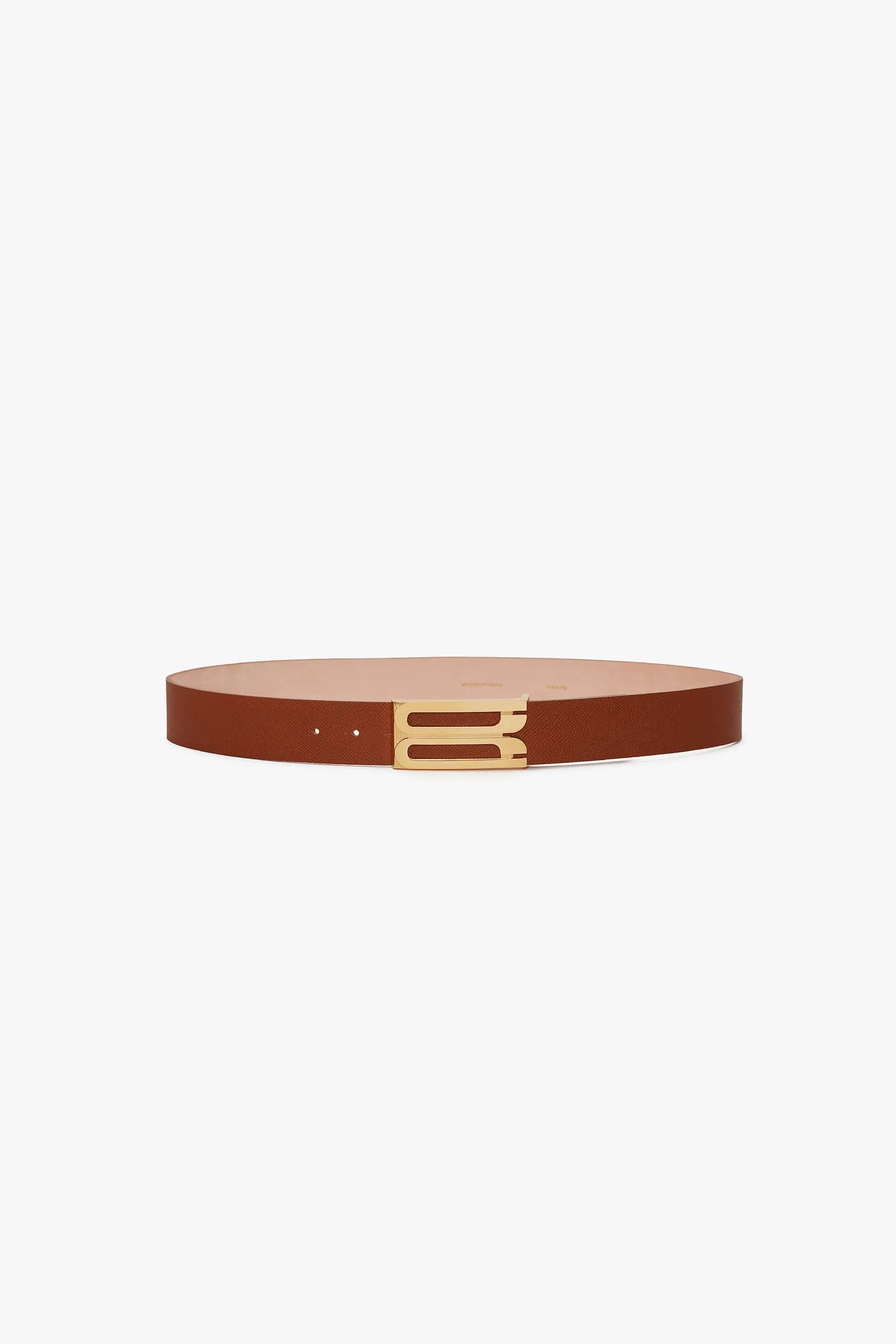 Jumbo Frame Belt In Tan Grained Leather Victoria Beckham