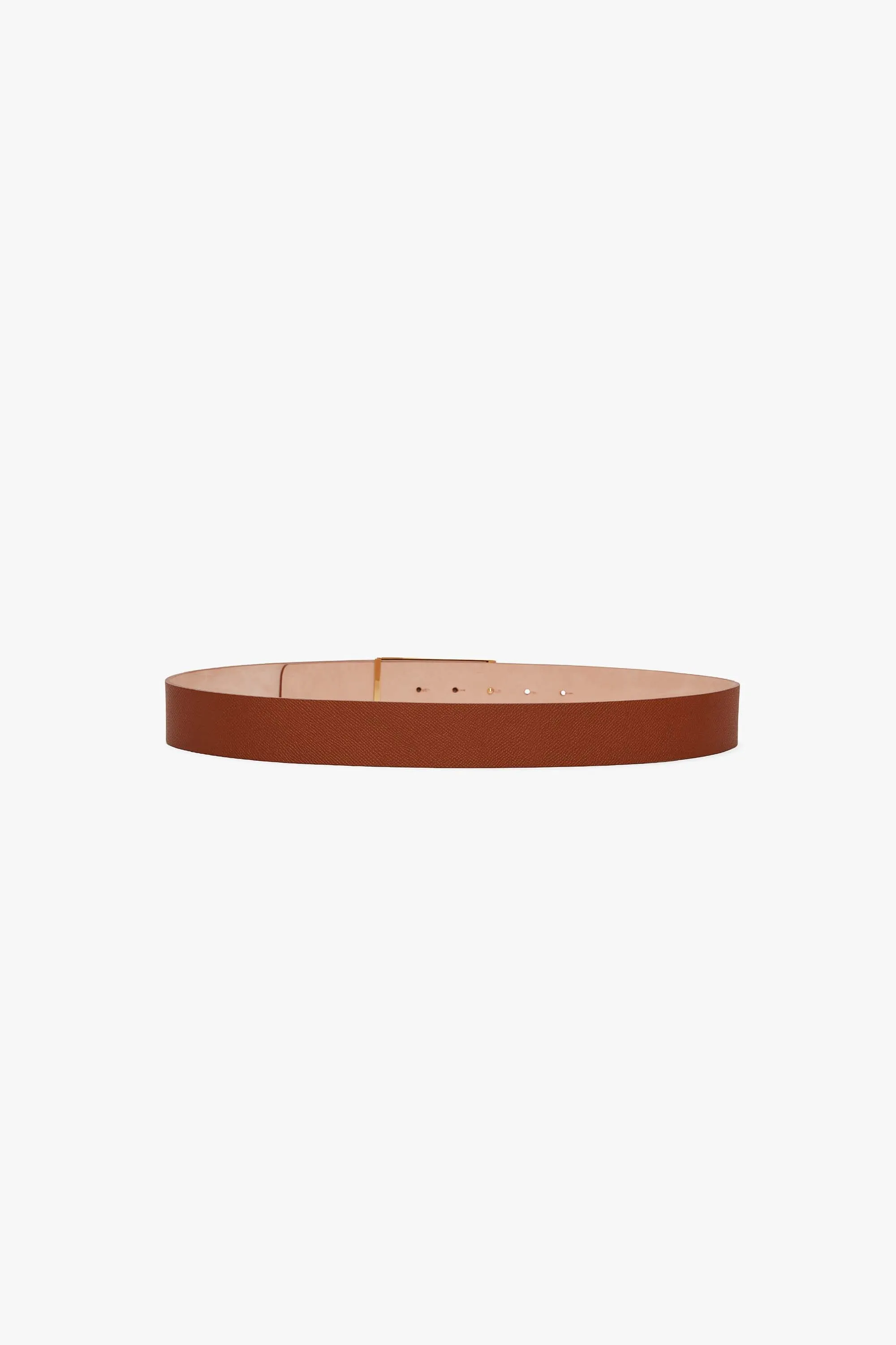 Jumbo Frame Belt In Tan Grained Leather Victoria Beckham