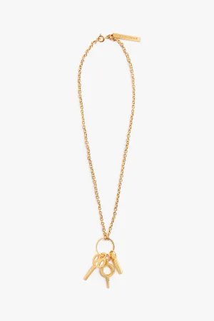 Key Charm Necklace In Gold Victoria Beckham