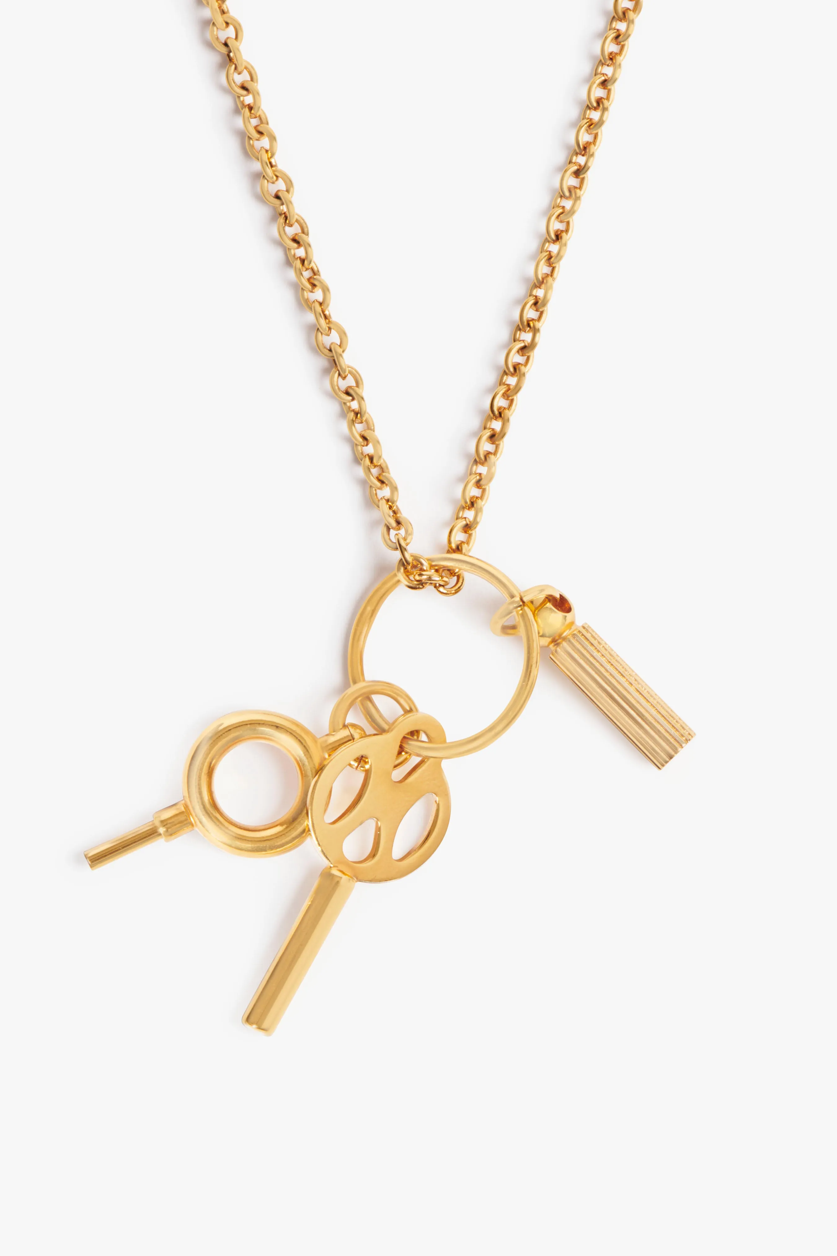 Key Charm Necklace In Gold Victoria Beckham