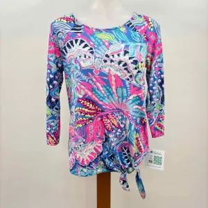 Lilly Pulitzer Women's Size XS Blue Leaf Long Sleeve Shirt