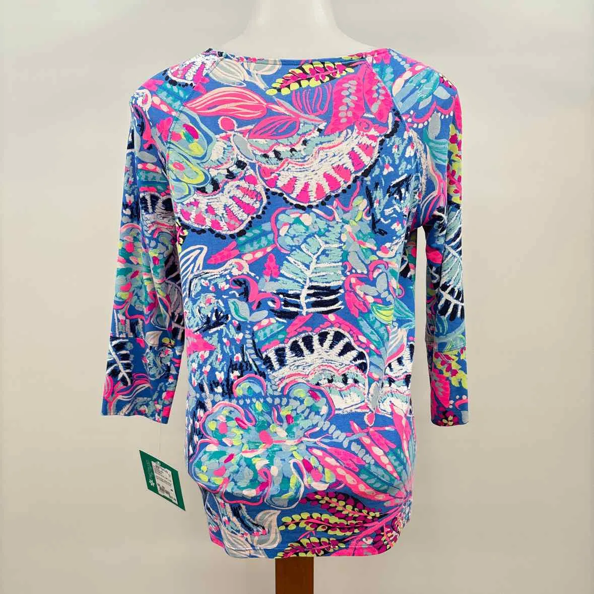 Lilly Pulitzer Women's Size XS Blue Leaf Long Sleeve Shirt