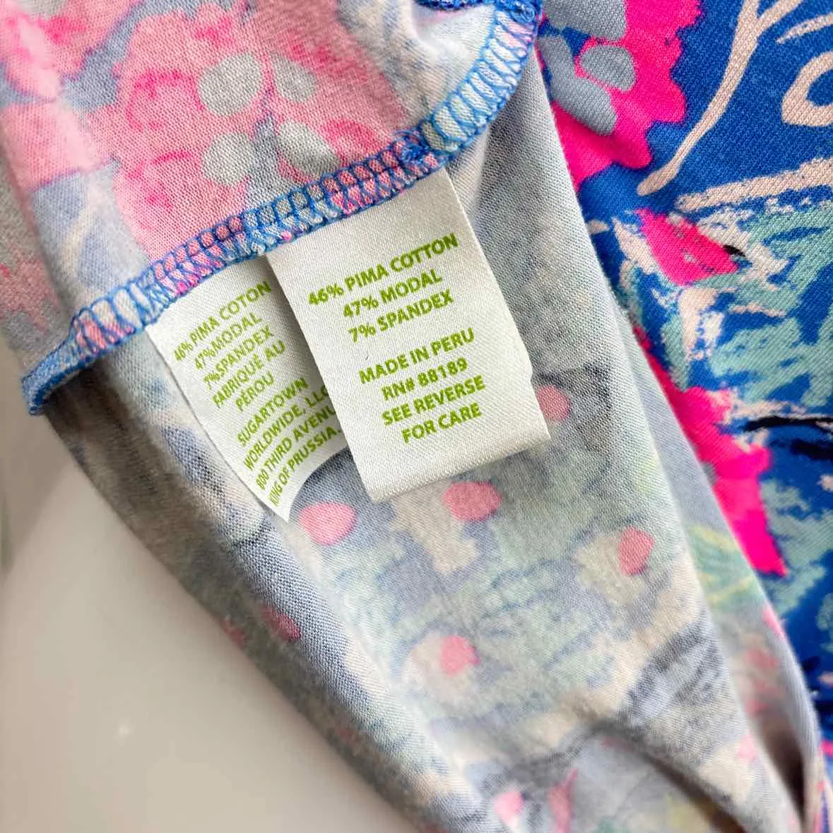 Lilly Pulitzer Women's Size XS Blue Leaf Long Sleeve Shirt