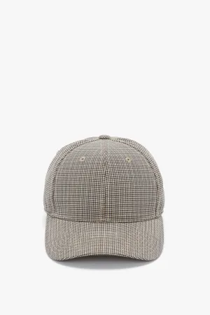 Logo Cap In Dogtooth Check Victoria Beckham