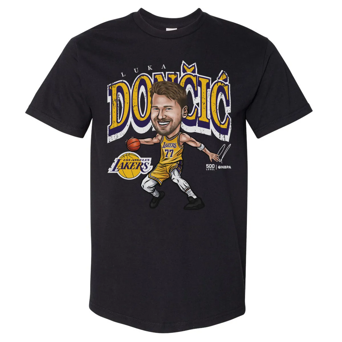 Luka Doncic Los Angeles Lakers Cartoon WHT