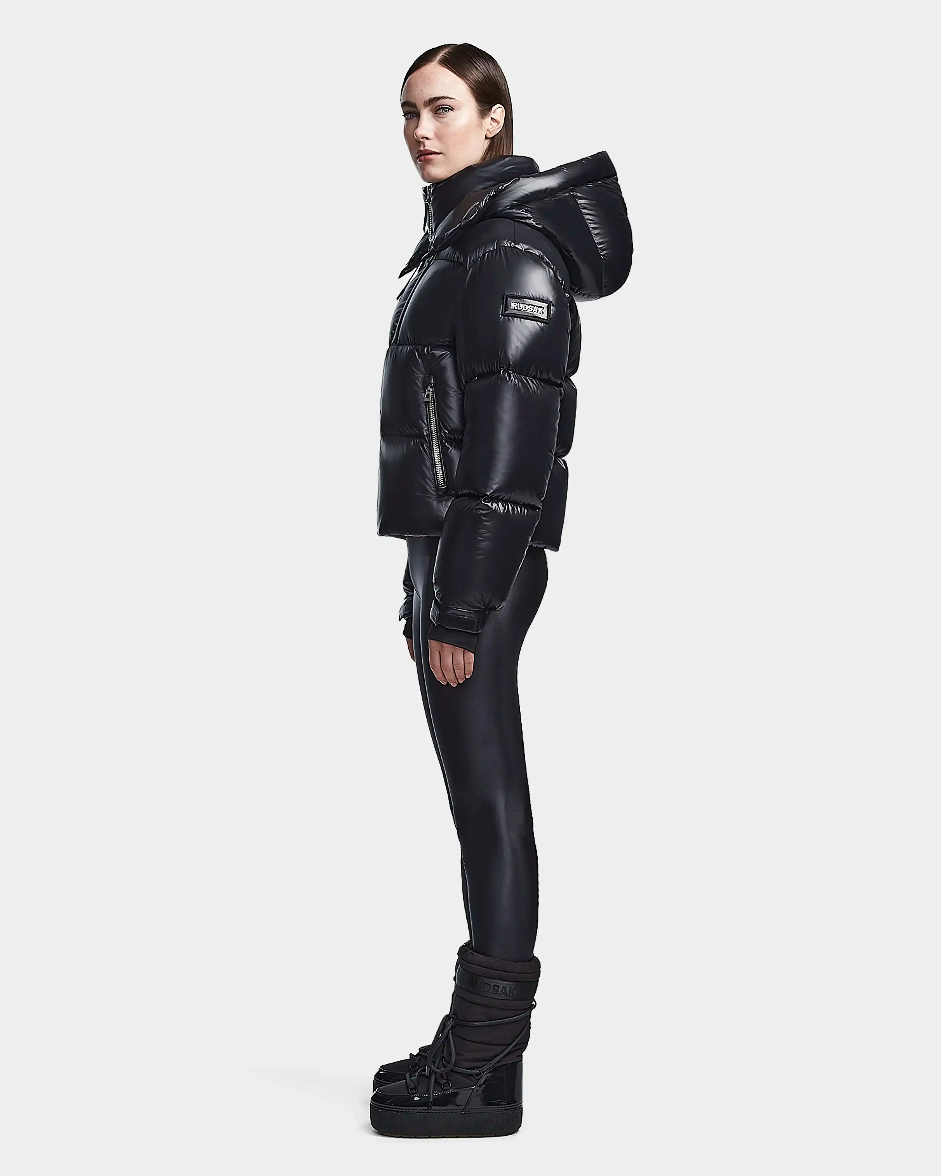 MAVE S WOMEN'S GLOSSY DOWN PUFFER WITH HOOD