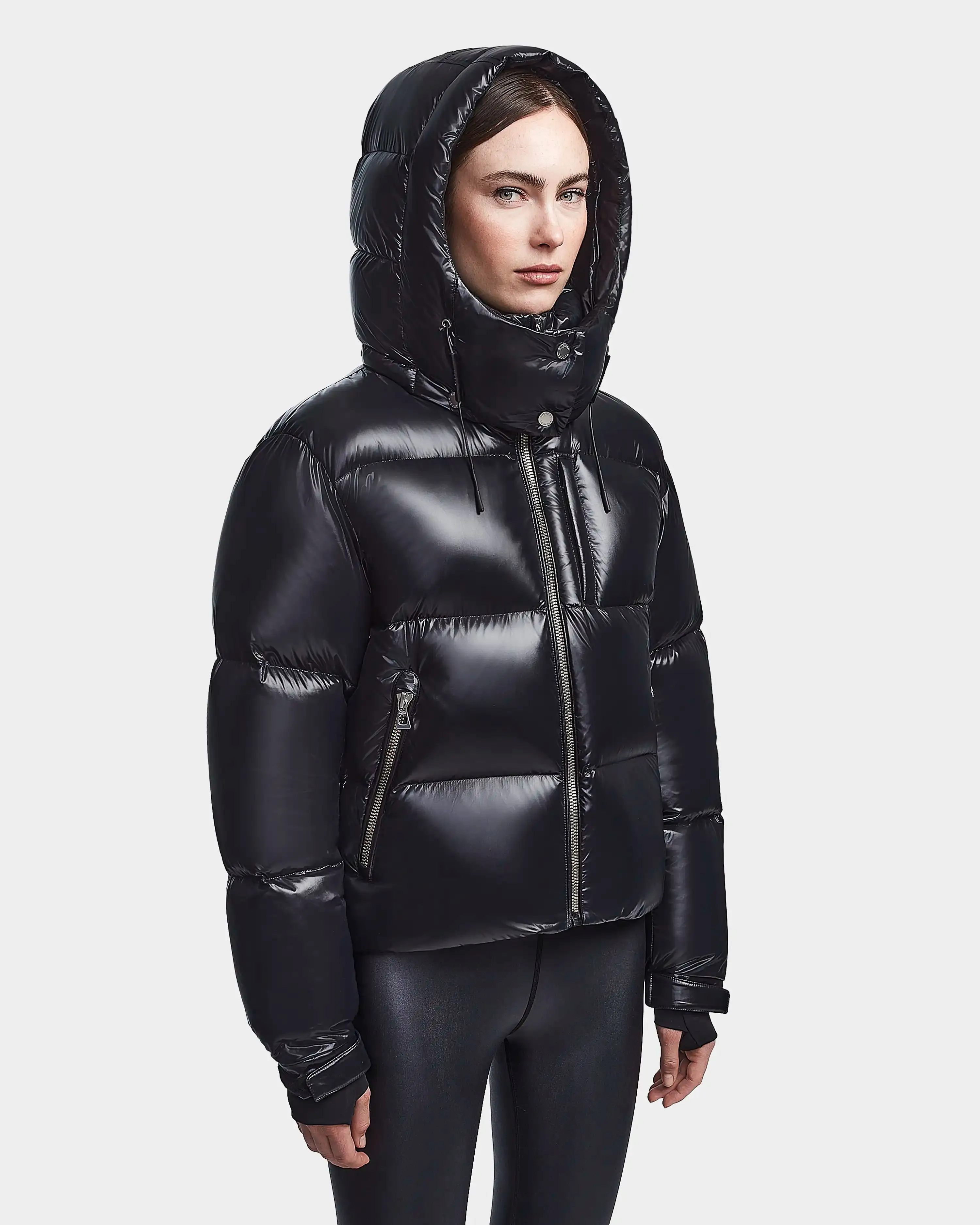MAVE S WOMEN'S GLOSSY DOWN PUFFER WITH HOOD
