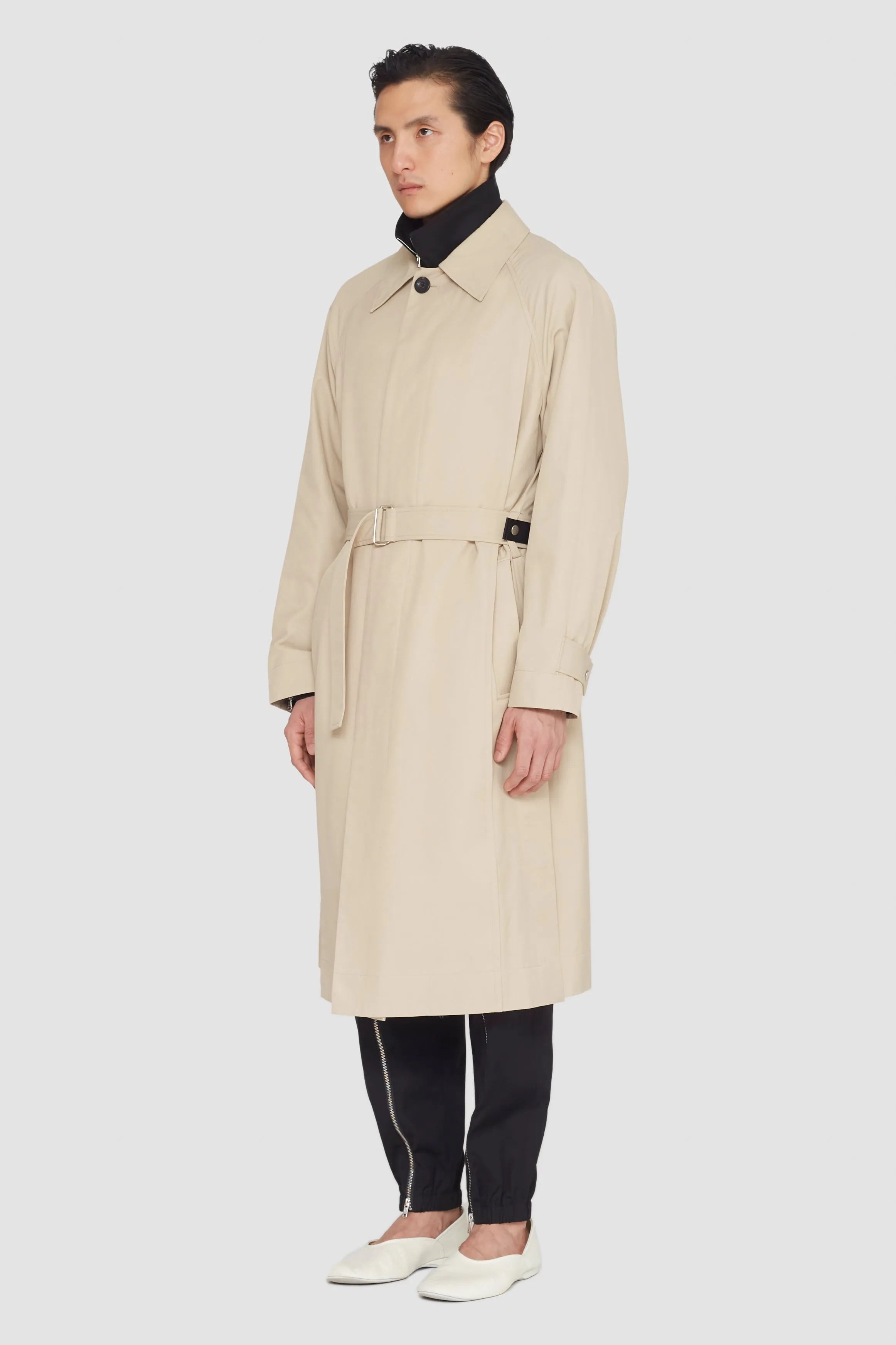 Mid-Length Belted Trench Coat