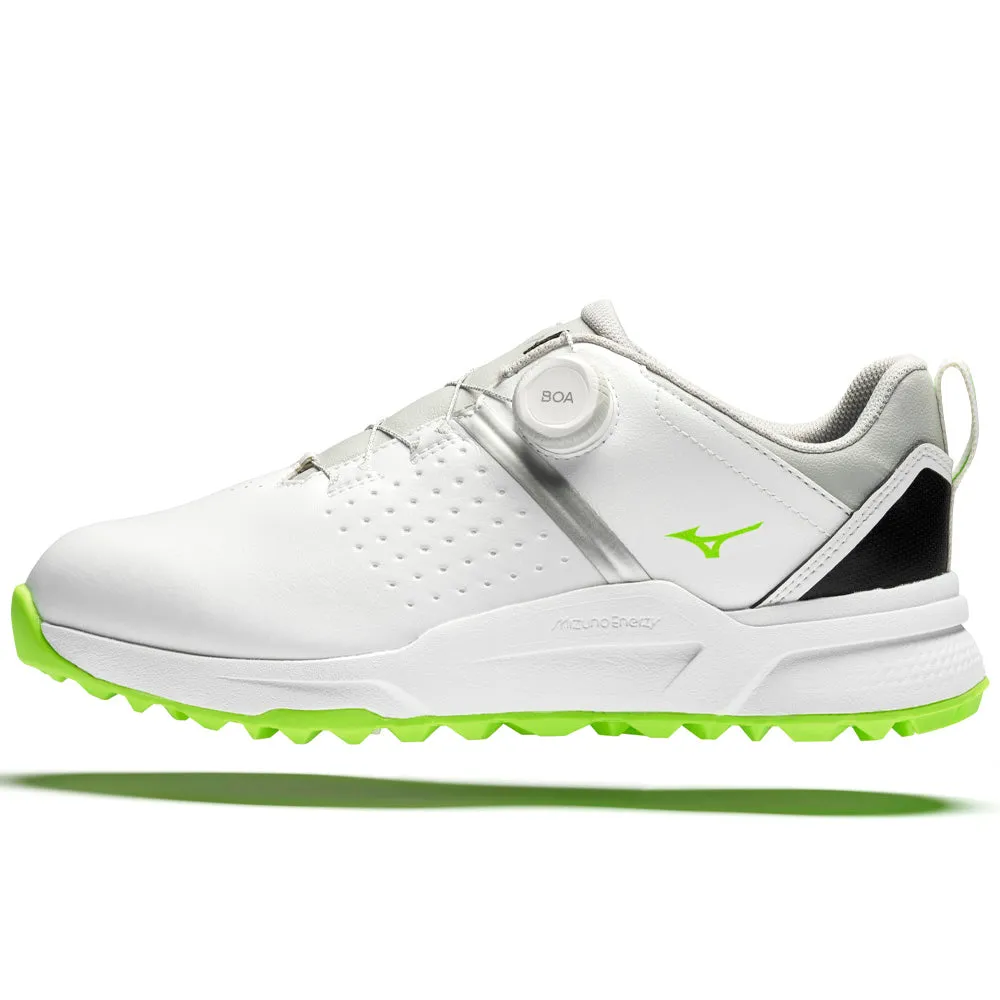 Mizuno Hazard BOA Spikeless Waterproof Shoes - White/Green Gecko