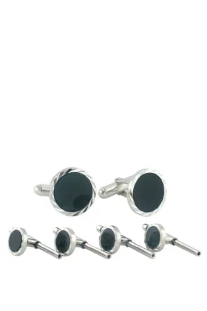 Onyx Diamond Cut Stud Set
