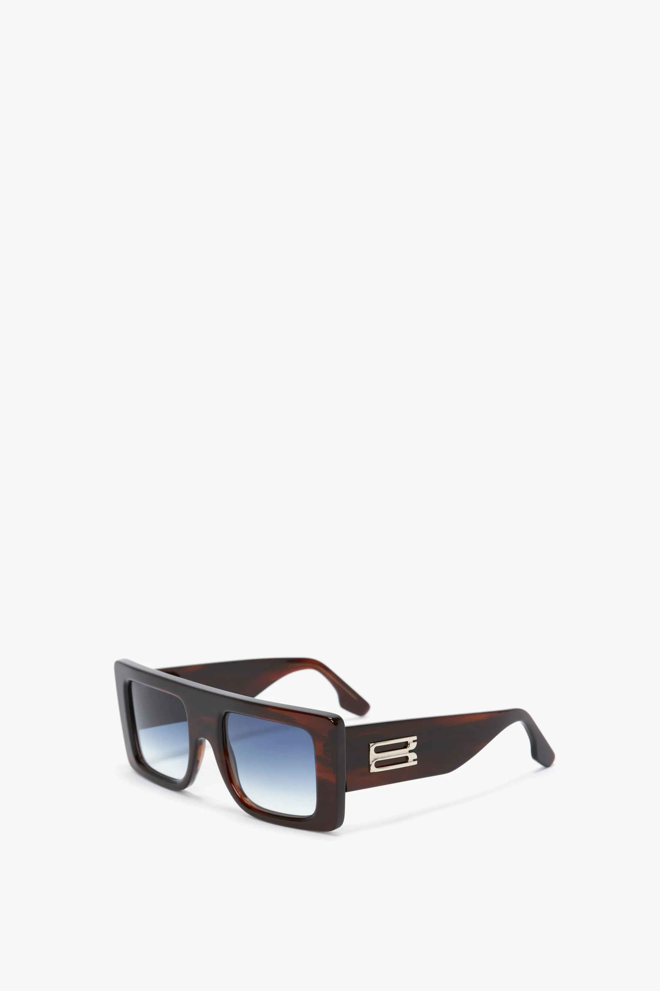 Oversized Frame Sunglasses In Brown Horn Victoria Beckham
