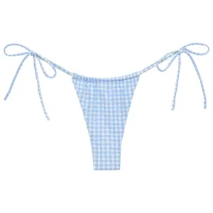 Peri Micro Gingham Brasil Tie-Up Bikini Bottom