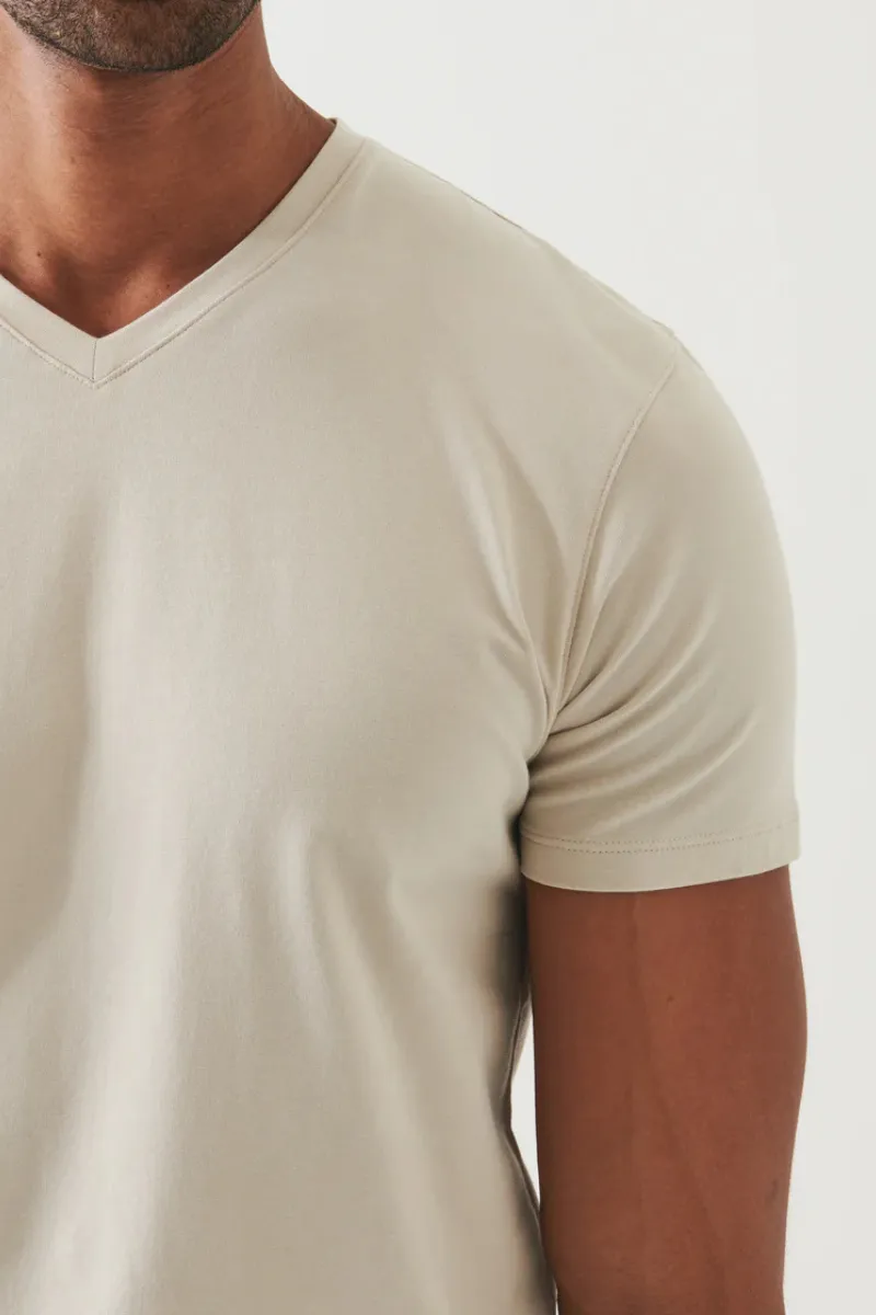 Pima Cotton Stretch V-Neck