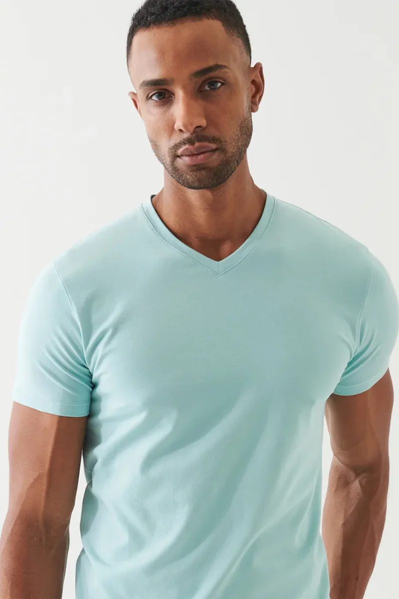 Pima Cotton Stretch V-Neck