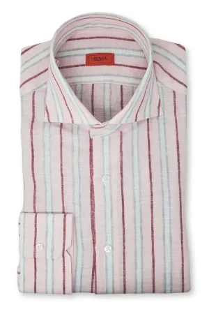 Pink Linen Stripe Shirt