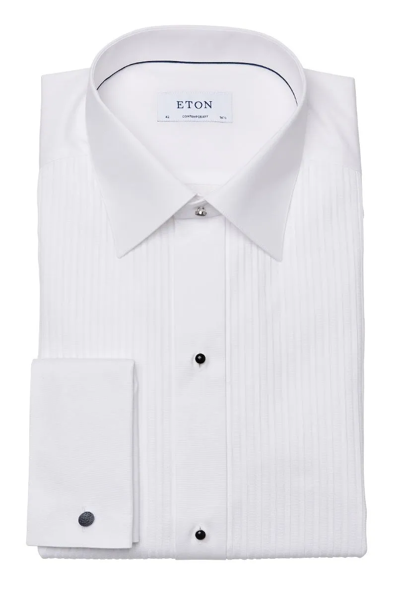 Pliss Black Tie Shirt, Slim