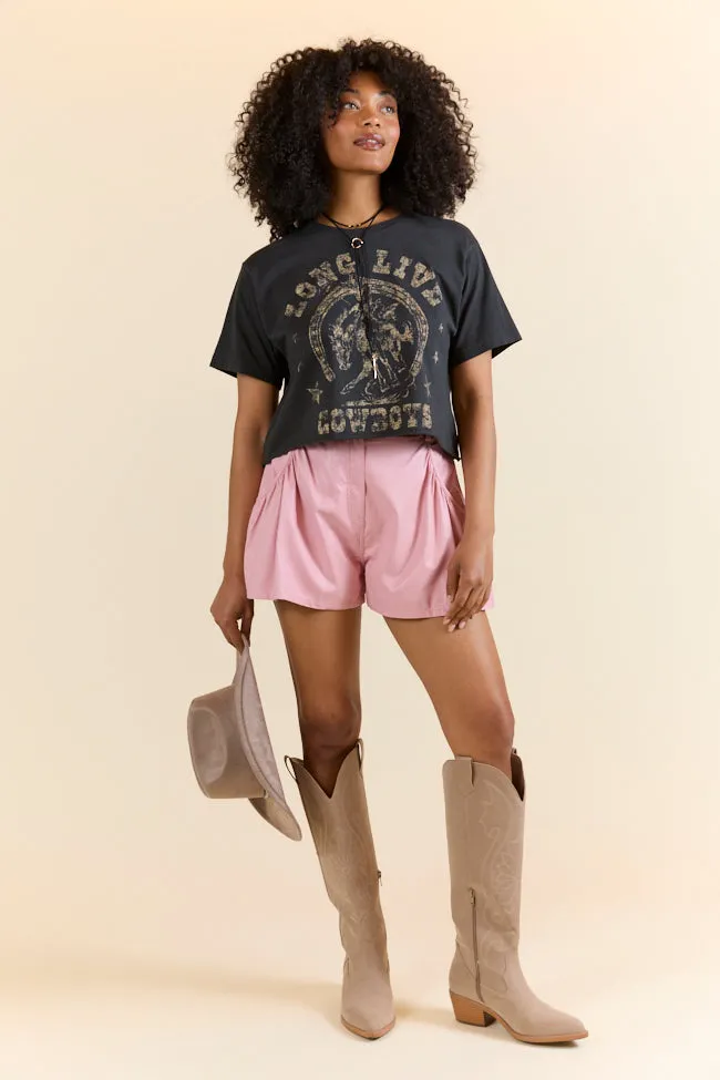 Popstar Pink Faux Leather Shorts