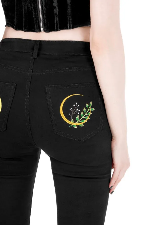 Restyle - Herbal Bell Bottom Black - Jeans
