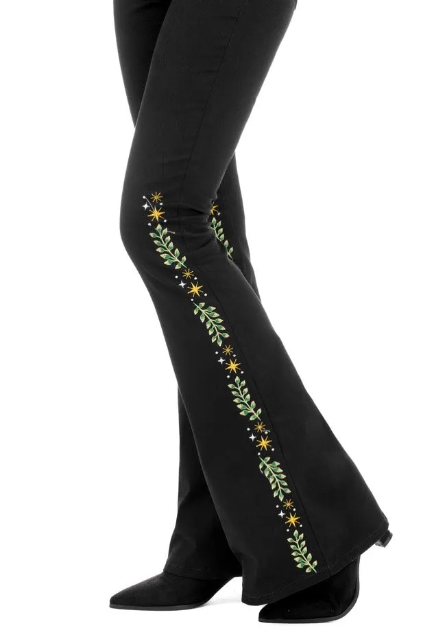 Restyle - Herbal Bell Bottom Black - Jeans