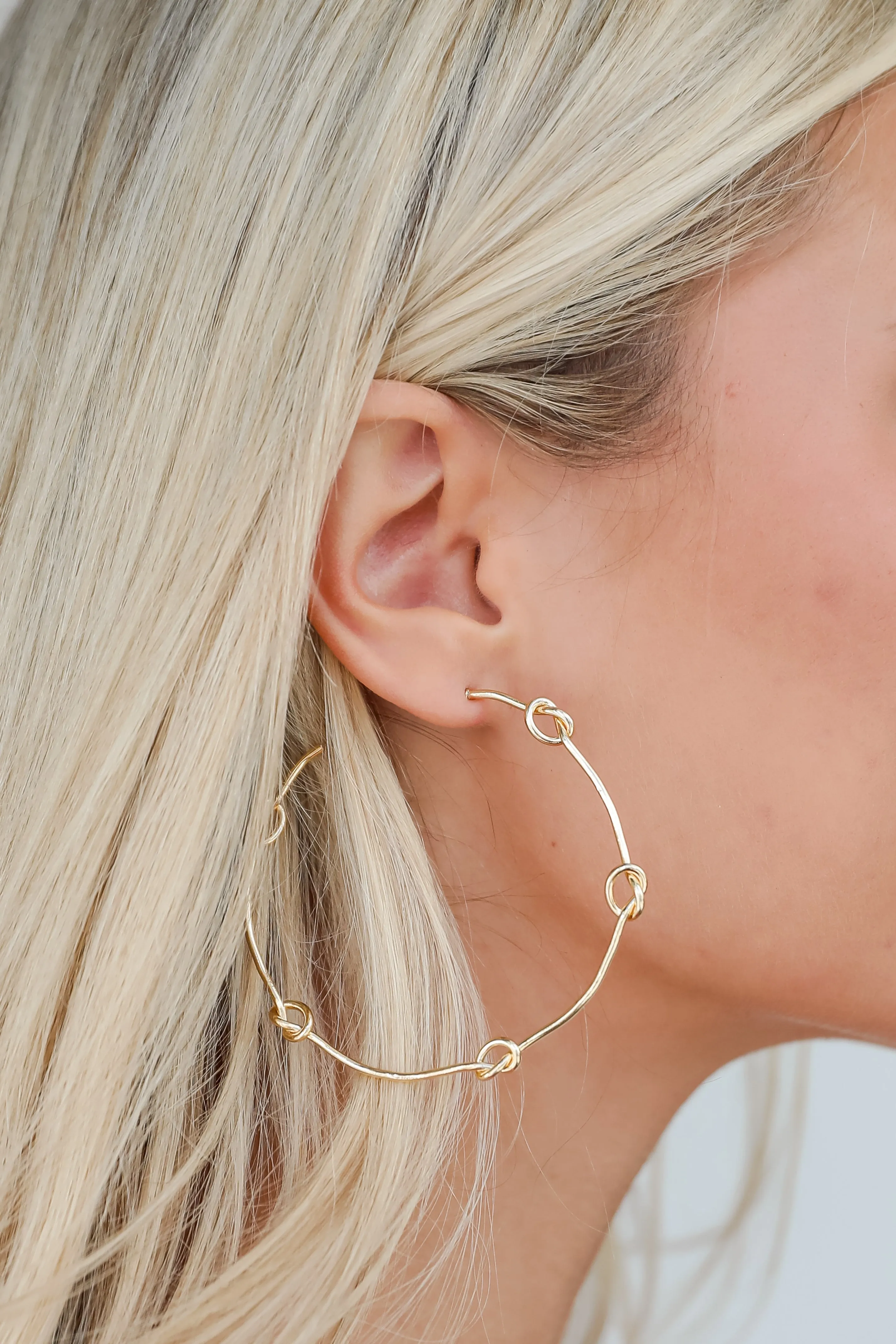 Sadie Gold Knot Hoop Earrings