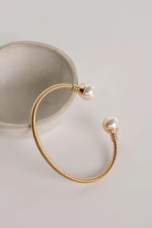 Serena Gold Pearl Cuff Bracelet