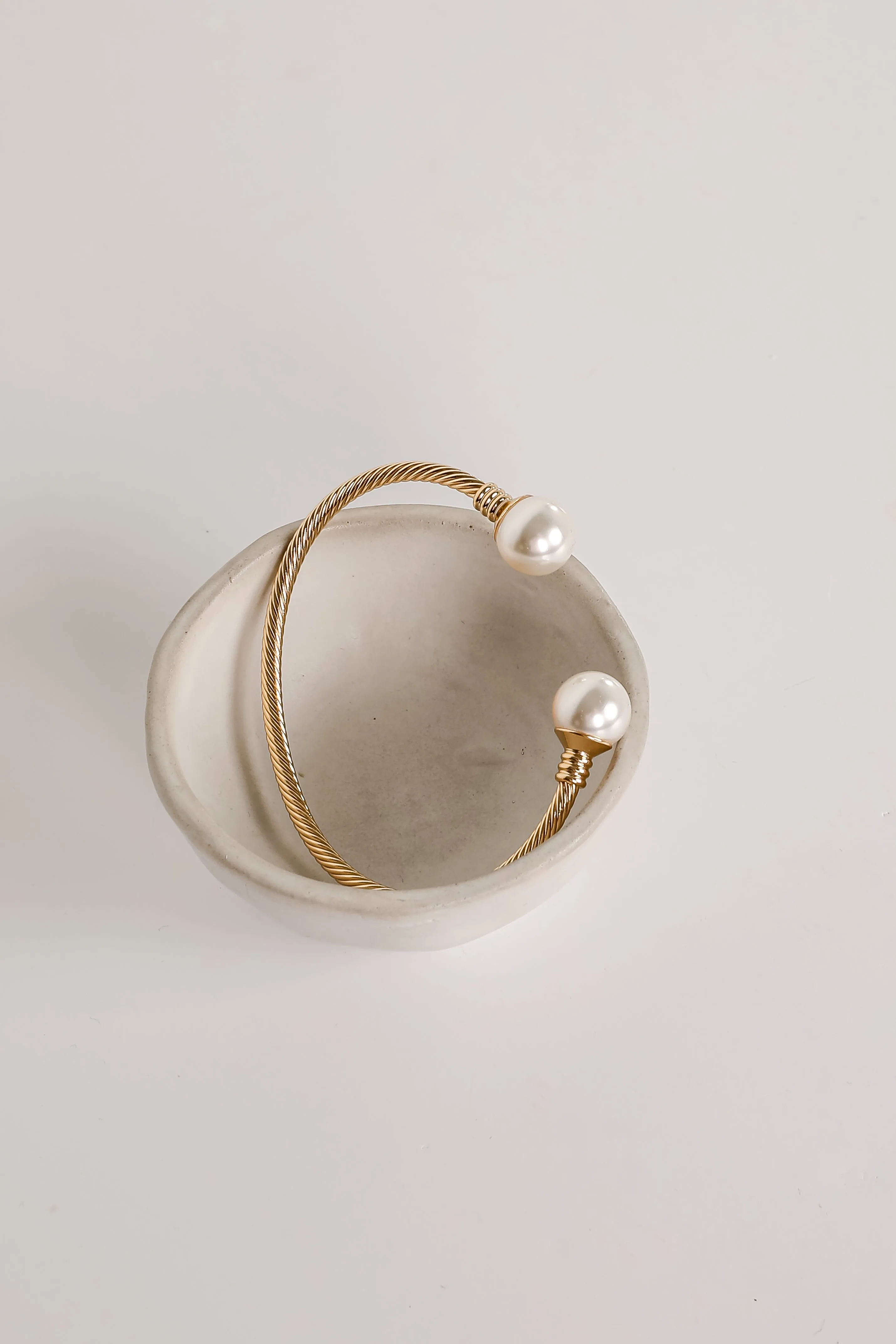 Serena Gold Pearl Cuff Bracelet